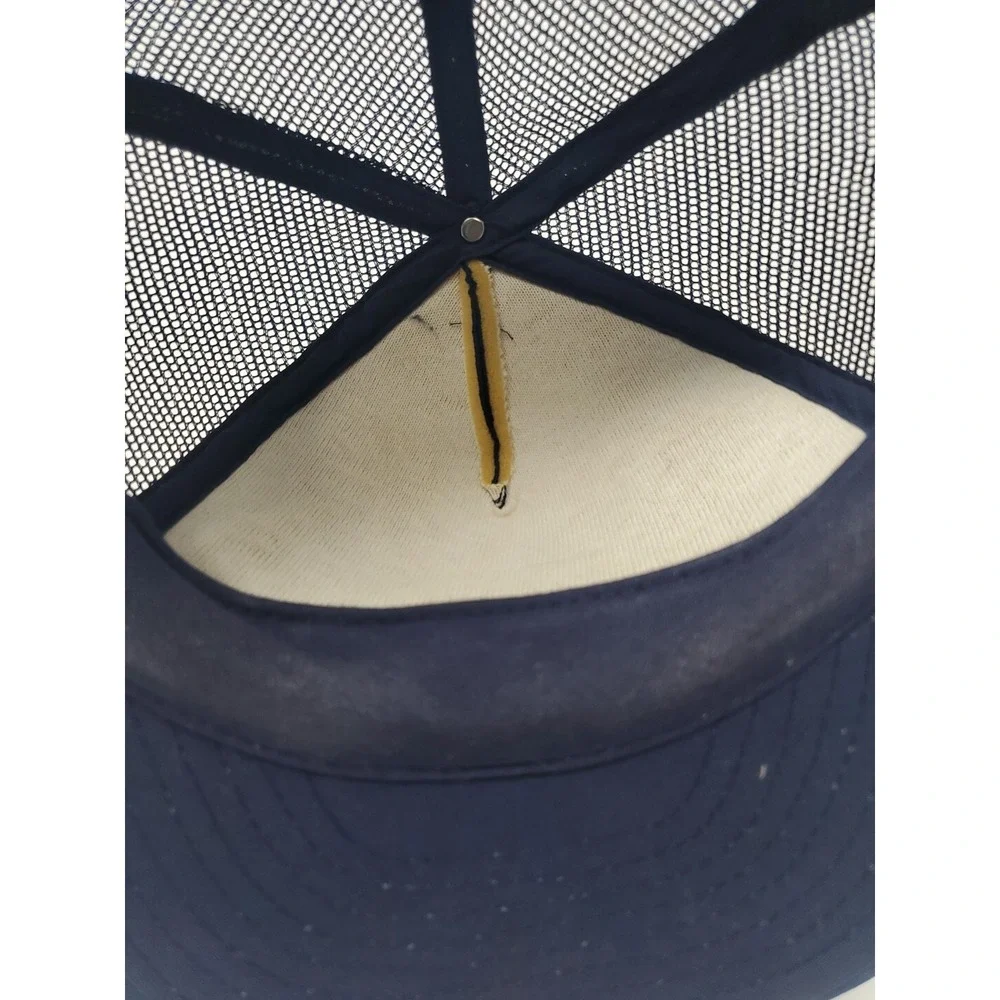 Vintage Snapback Mesh Truckers Cap Bass Commando Hat Dark Blue